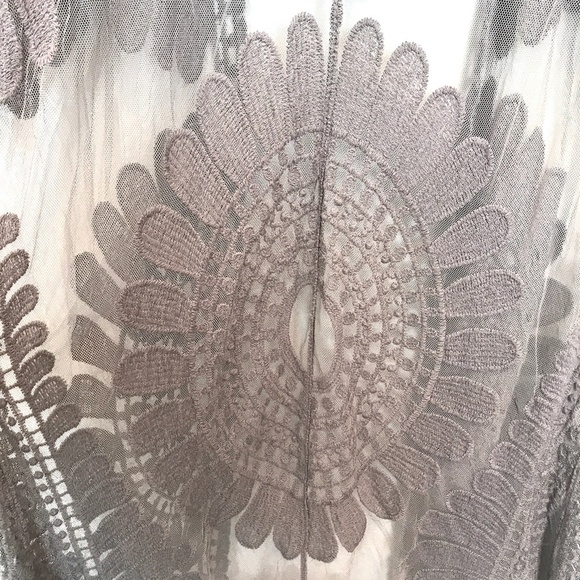 NWT Rebellion Lacy Crochet Kimono Slate Size S - Picture 5 of 8